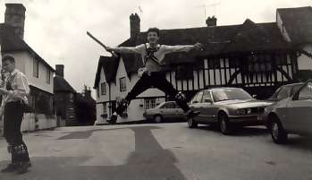 Me jumping in Chilham, Kent, June 1993 